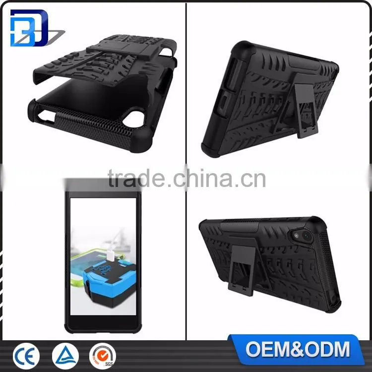Mobile Phone Accessories 2 in 1 Dual Slim Armor TPU + PC Kickstand Case For Sony Xperia E5 Rugged Cover Amazon Best Sell