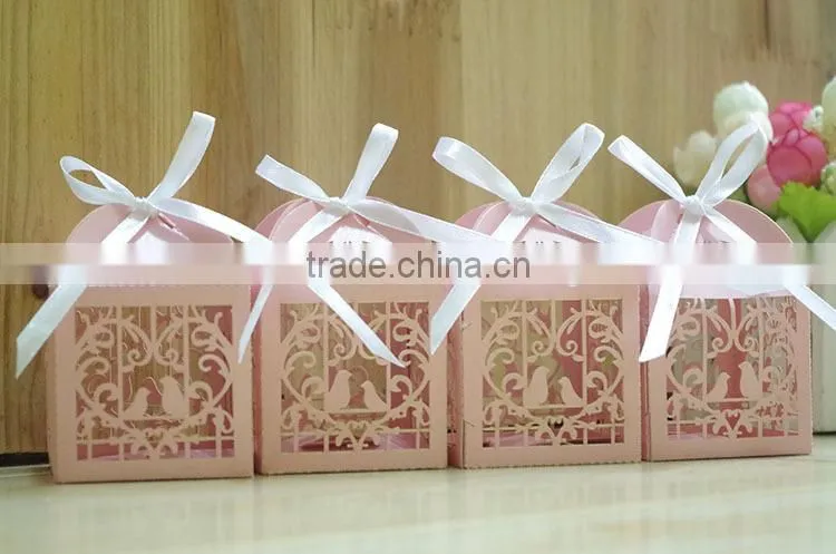 Love Heart Bird Laser Cut Party Wedding Favor Candy Gift Boxes