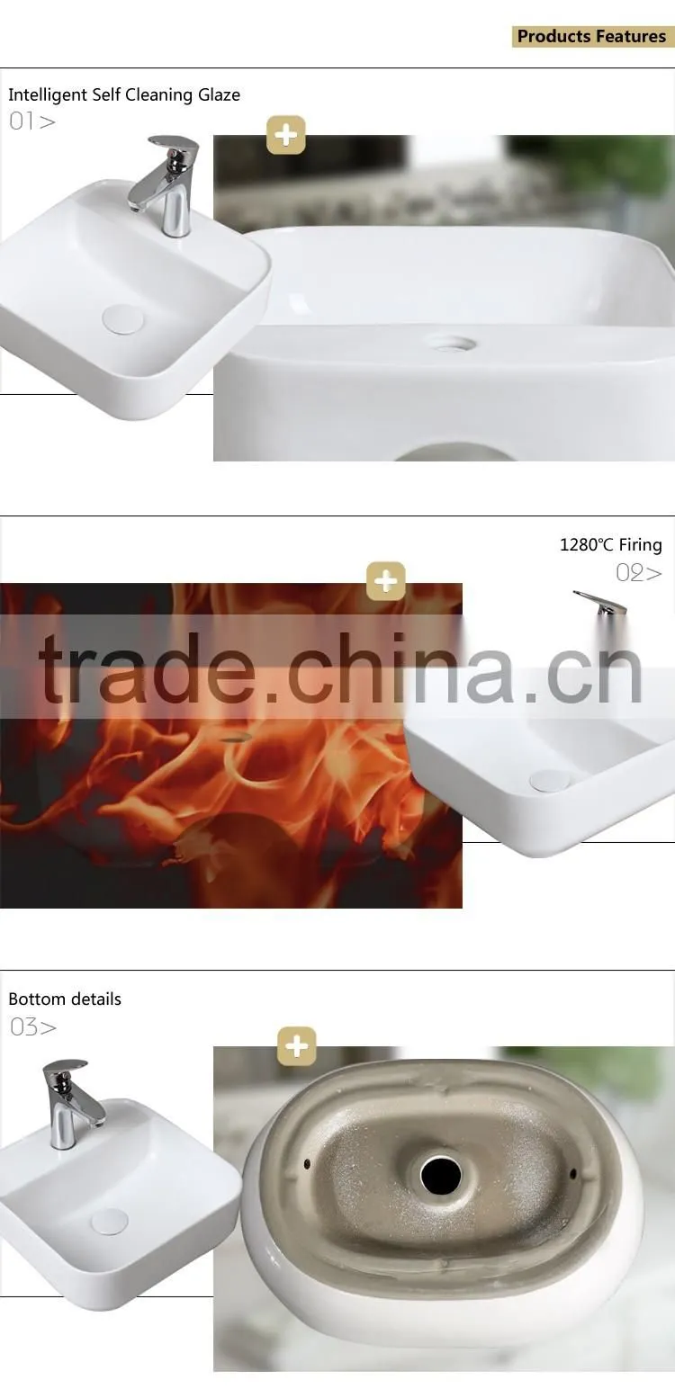 High Quality Bathroom Face Basin Square Shape