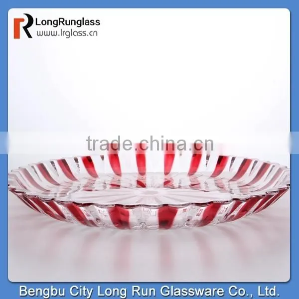 LongRun hot sale crystal colored glass fruit plate