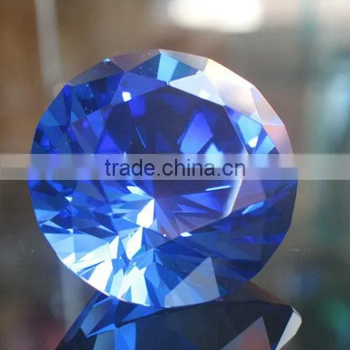 Shining blue crystal diamond