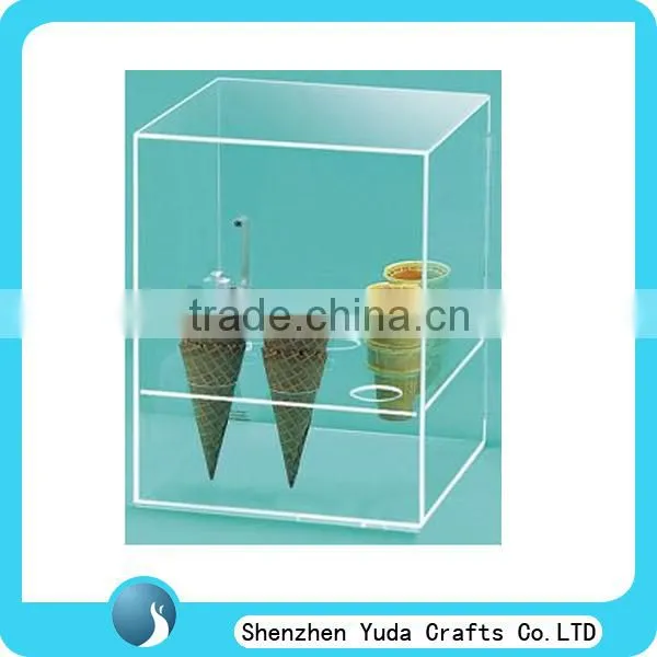 Clear plexiglass ice cream cone display holder case plastic ice cream cone holders