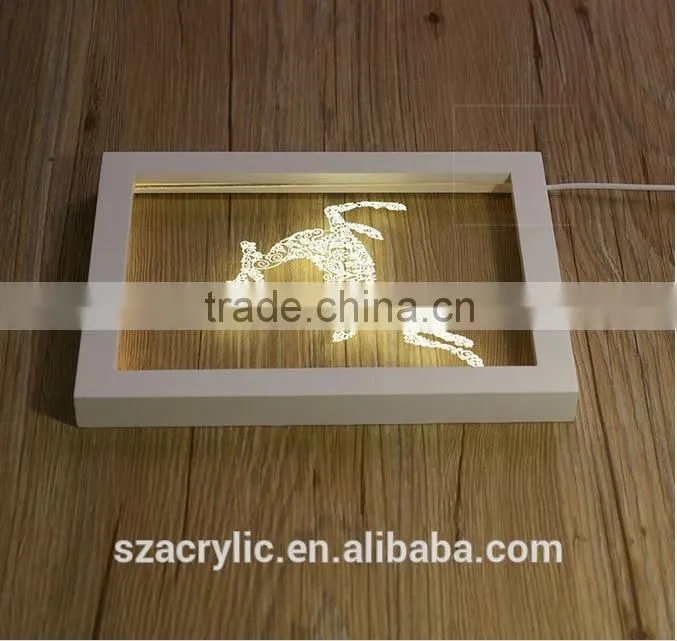 Wood LED display with acrylic