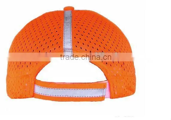 ANSI fluorescent orange distressed baseball safety protective cap