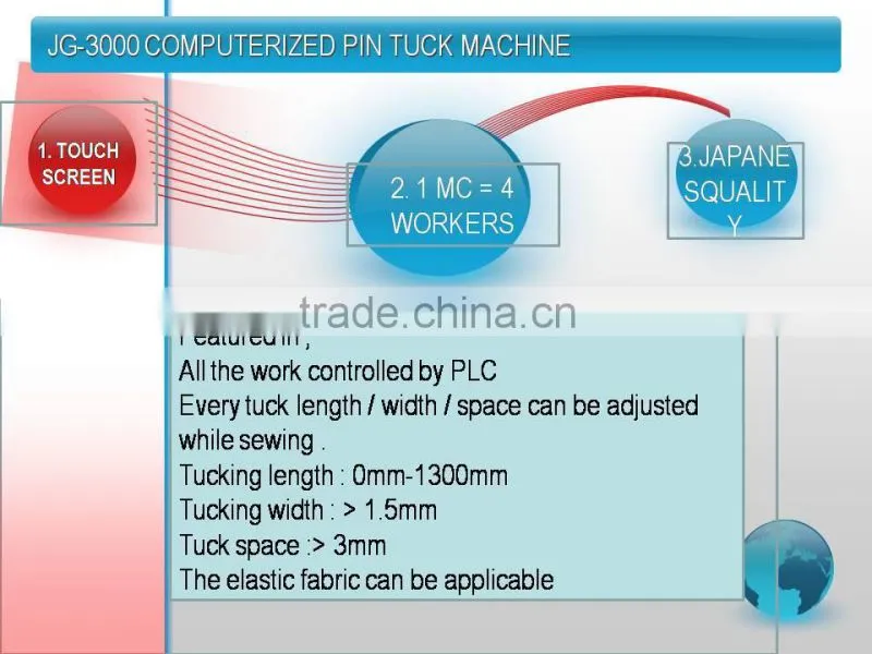 2014 PROMOTION SALES JG-3000 COMPUTERIZED PIN TUCK SEWING MACHINE
