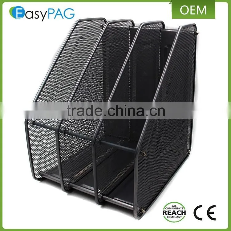 EasyPAG 3 compartment assemble metal wire mesh desktop magazine rack