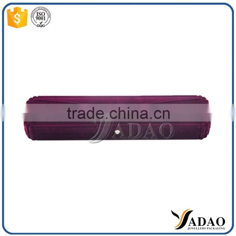 Customized various style purple velvet jewelry ring packaging boxes
