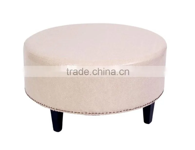 customized red leather ottoman made in china OT4038