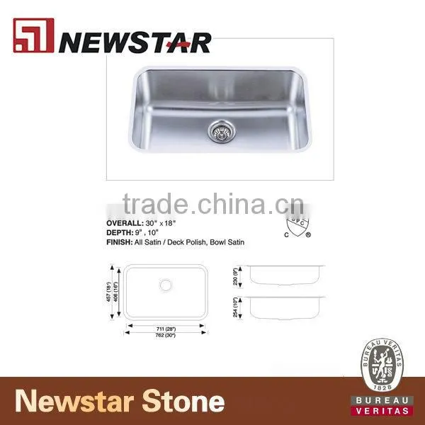 Newstar free standing stainless steel sink