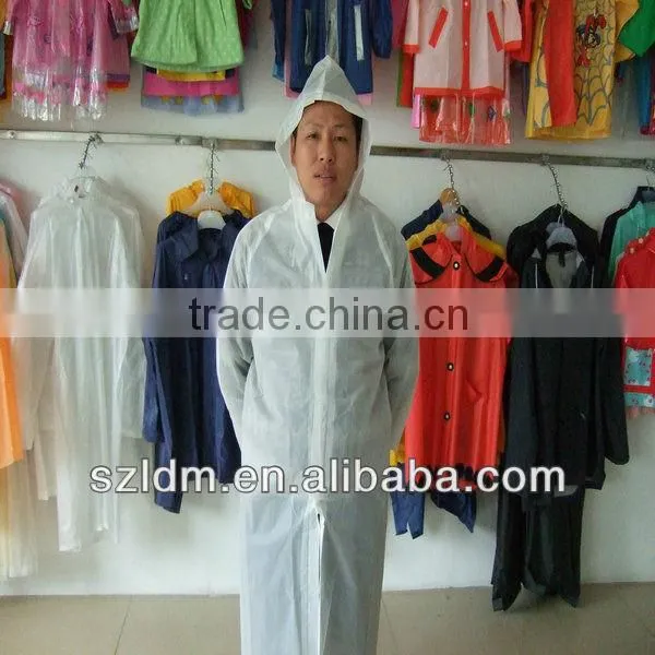 2014 transparent pvc rainwear raincoat in bag adult pocket raincoat