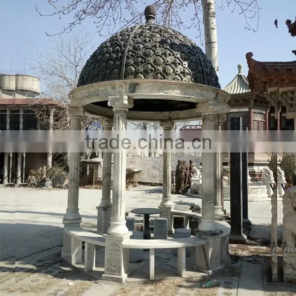 White marble garden stone carving gazebo