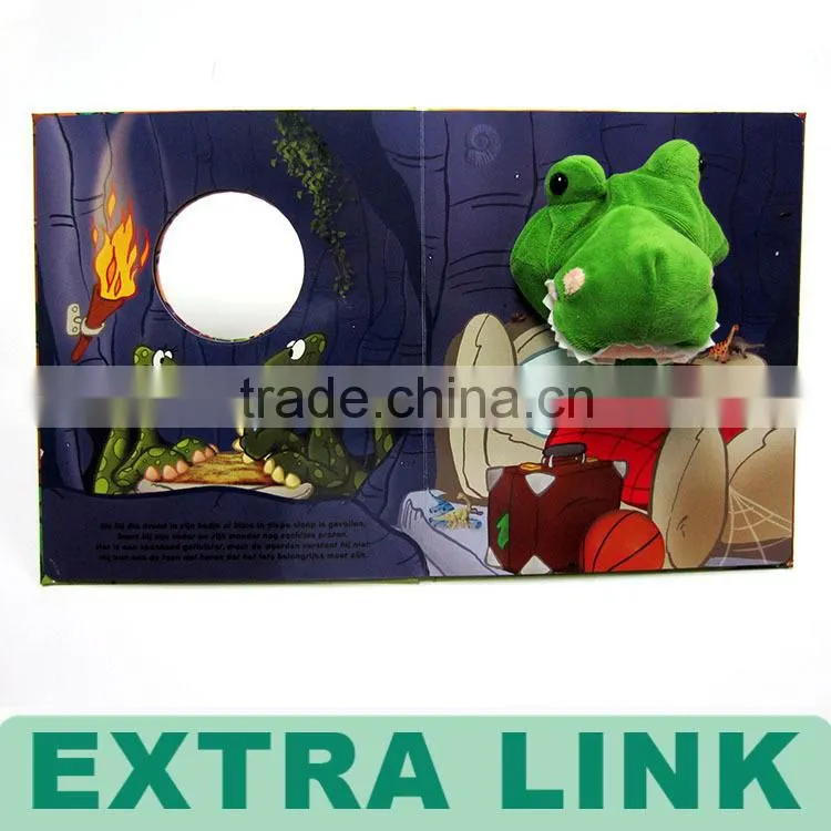 Children book/children cardboard book printing with plush toy