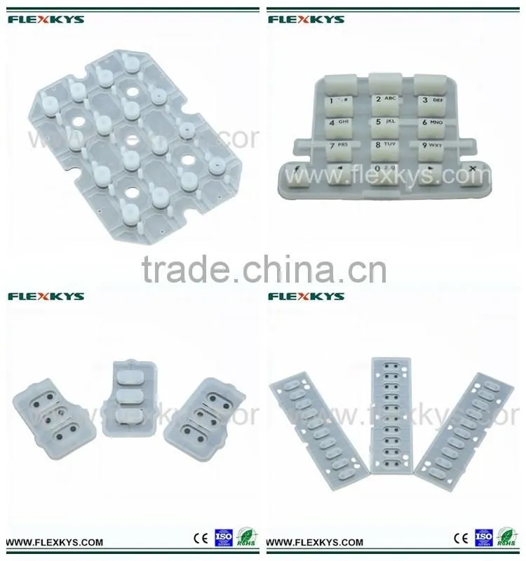 custom computer keys standard remote control silicone 6key rubber keypad