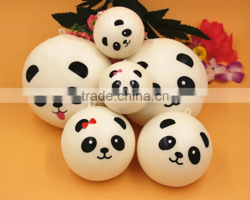 Promotional Gifts Wholesale New Creative Soft Fake Expression Panda Bread Artificial Food Model Props -Yiwu sanqi crafts factory