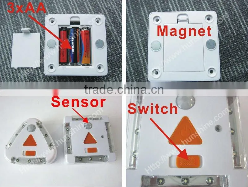 white white new design decorative motionled pir sensor light with 12led