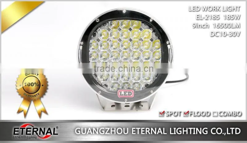 Round 9inch 185W LED Work Light Spot lamp Offroad Jeep Truck 4WD Driving Lamp SUV UTE
