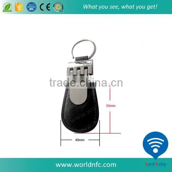 125KHz TK4100 Hotel Key Tag, Leather Keychain