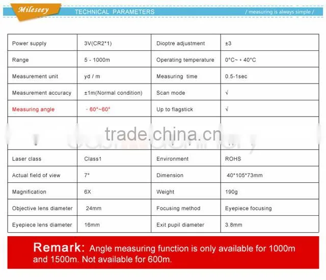 1000M Hunting Laser Rangefinder Golf Laser Distance Meter Prices China