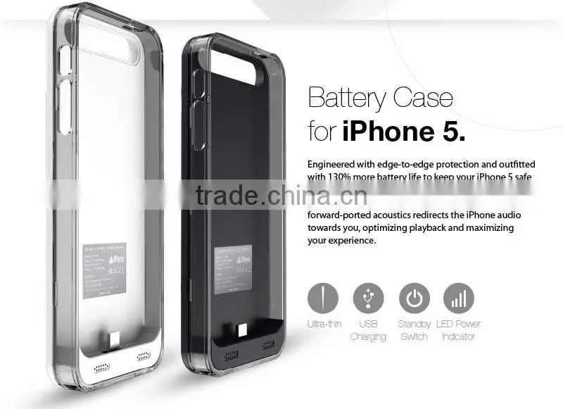 High quality Battery Case MFI for Apple iphone 5 5s With Changeable Frames