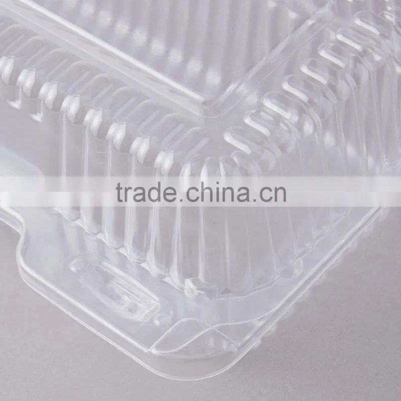 Durable Packaging Deep Clear Hinged Plastic Container, BOPS Clamshell Food Take Away Box for Cake, Hotdog