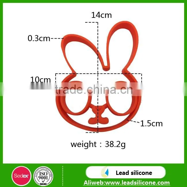 Kitchen Tool Lovely Rabbit Shape Silicone Fried Egg Ring , Silicone Fried Egg Mold