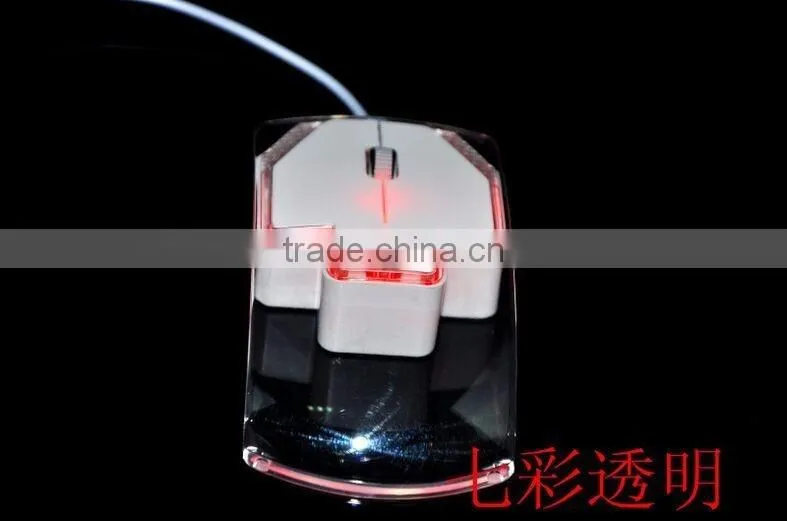 Latest LED Clear wired mouse Colorful Transparent LED Mouse