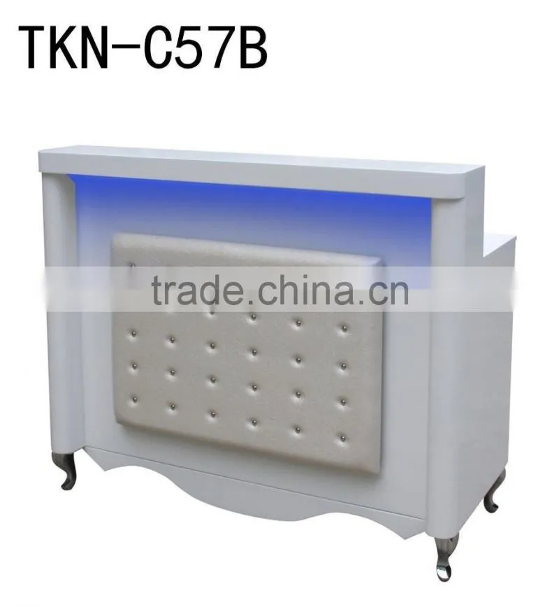 Pain Nail salon reception desk Painted finished acetone proof office table design receptionist table TKN-C57B