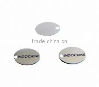 custom made oval engraved metal silver jewelry tags