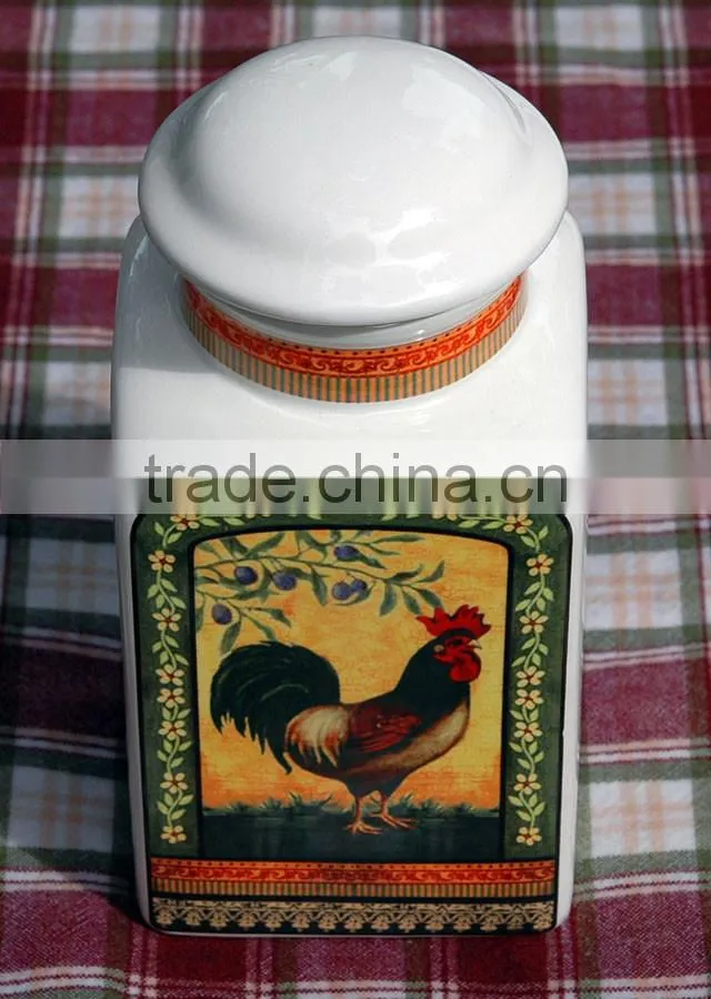 canister, ceramic canister, canister with iron seal