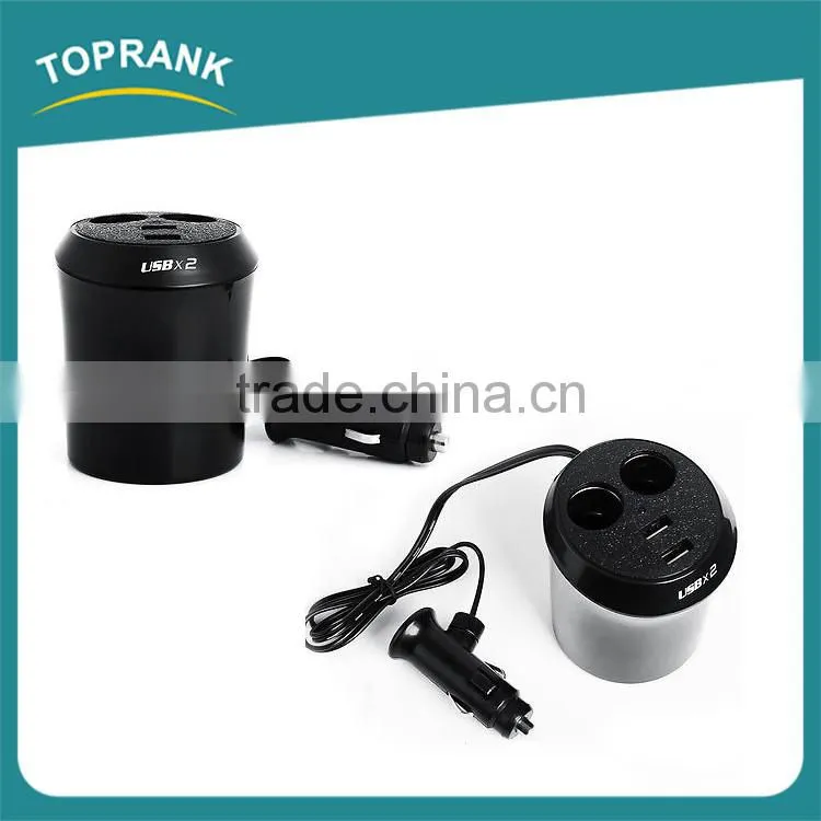 New design DC 12V 2 port cigarette lighter splitter adapter dual usb charger socket for car
