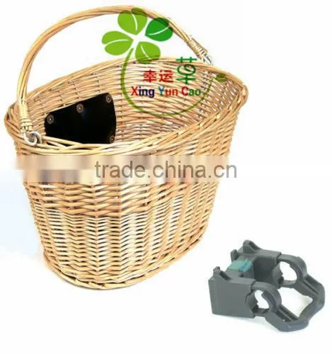 factory supply graceful wicker bicycle basket with a quick release