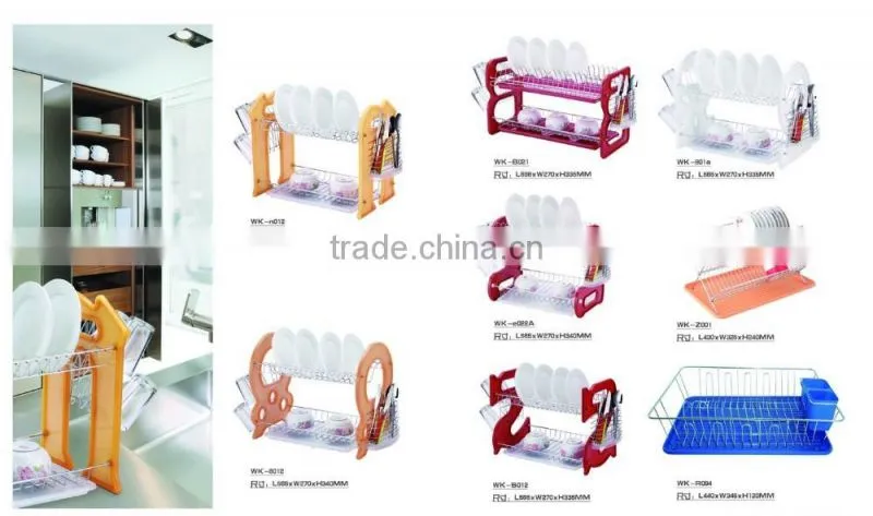 3 Layer Dish Organizer/ Plastic Dish Drainer with plastic handle