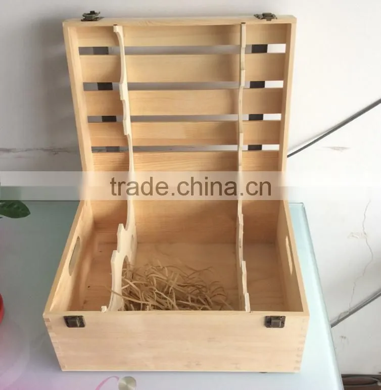 Two layers of six bottles wooden boxes