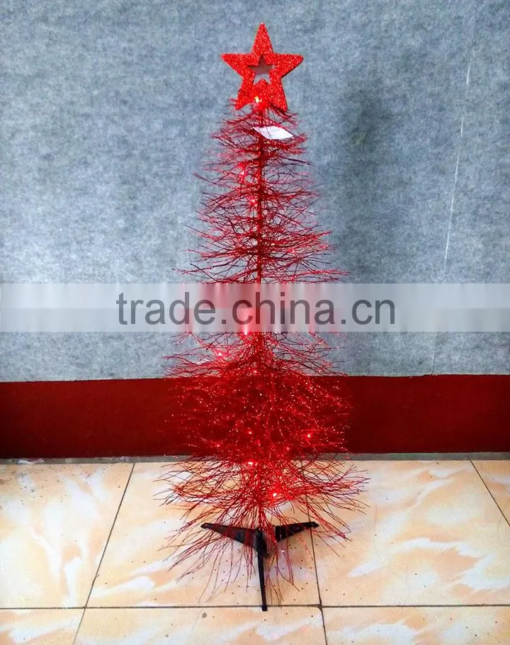 Glitter artificial flocked christmas trees With Ornaments