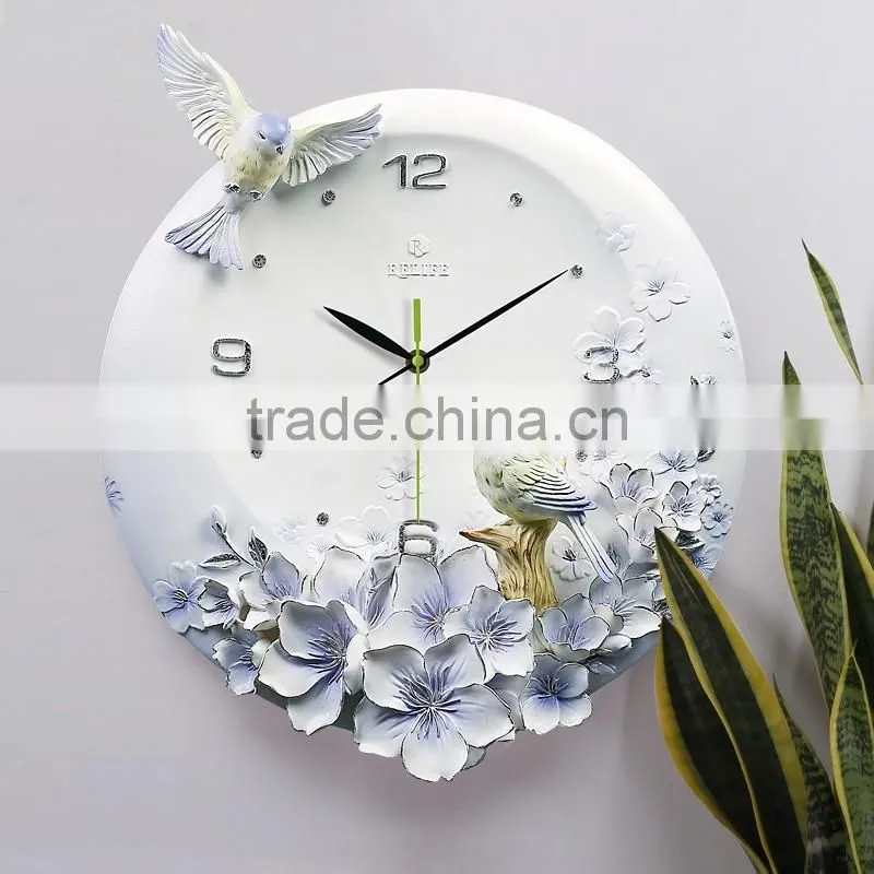 M0027 Momoda Living room Creative modern fancy elegant 3D flower wall clock quiet quartz decoration large wall clock