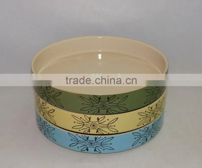 round ceramic baking pizza dish