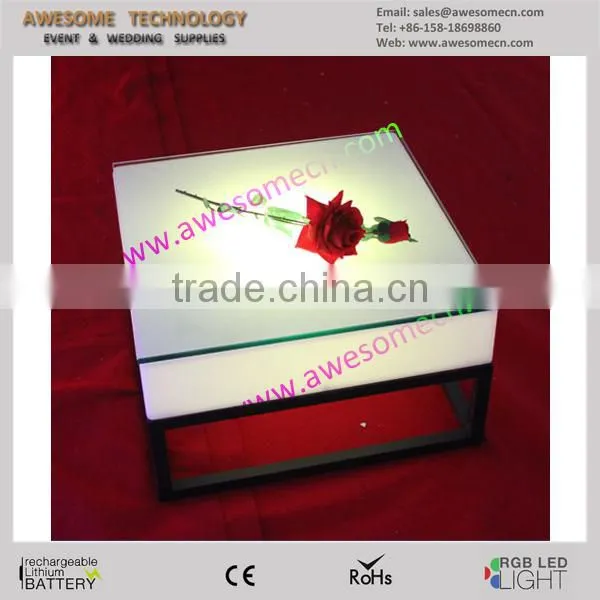 stainless steel frame led illuminated coffee table wholesale