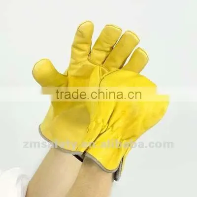 Cow grain leather safety gloves