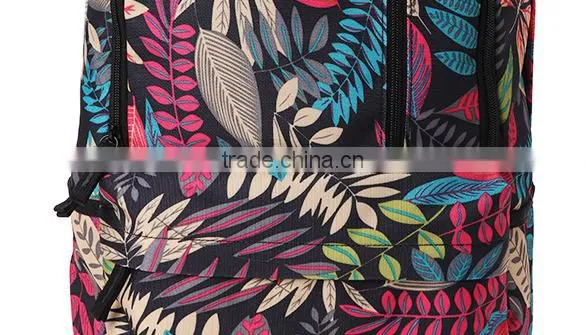 fashion outdoor waterproof nylon printed backpack 2016