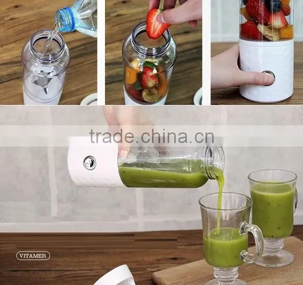 Vitamer Electric Portable Detachable USB Rechargeable Juicer Cup Automatic Blender Shaker BPA Free Water Bottle 500ml