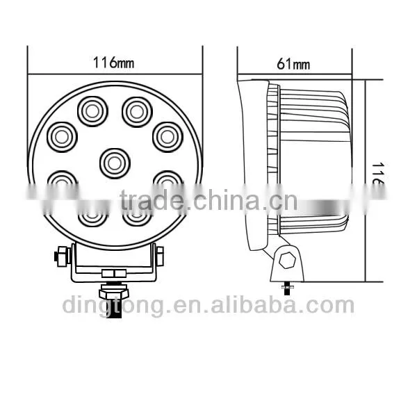 round tractor led work light 27w work light 12v 24v