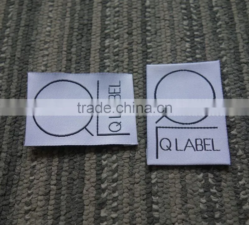 2017 hjgh quality satin damask woven labels for clothing