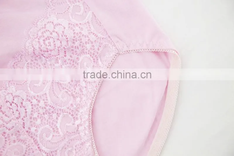 Professional Factory Custom Colorful 95% Cotton 5% Spandex with Lace Sexy Fancy Woman Underwear