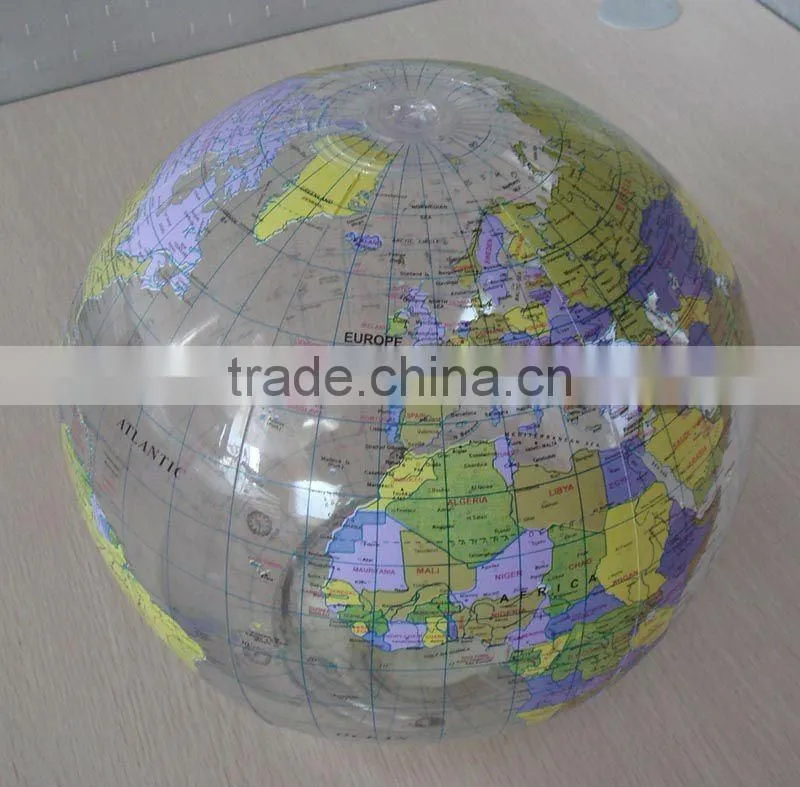 Deflated size 16 inches inflatable globe ball