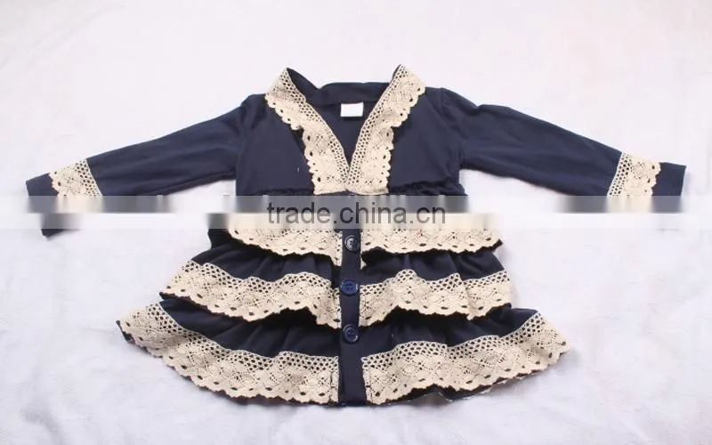 Knitting Cotton Green Color Girls Stylish Overall Fashion Smock-Frock Children Outer Garment