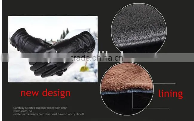 black design women leather gloves