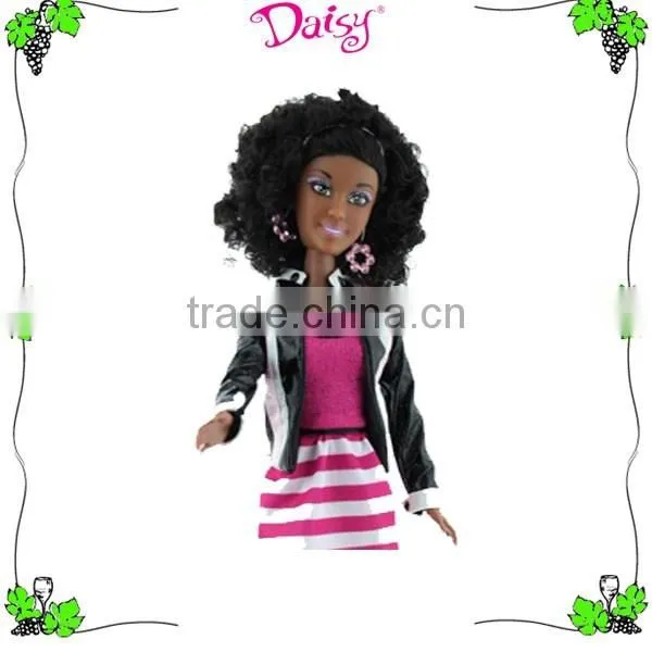 Customized 12 inch vinyl dolls african fashion black doll china supplier
