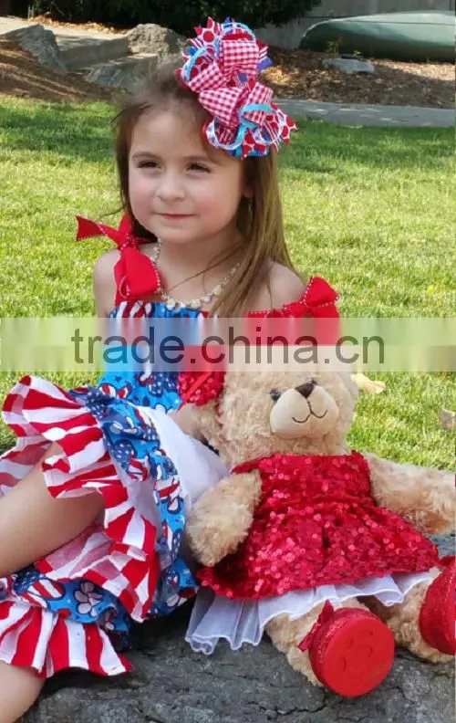 Wholesale Children's Clothes Girl Boutique Clothing Summer Outfit Baby Clothes Damask Ruffle Pants Set