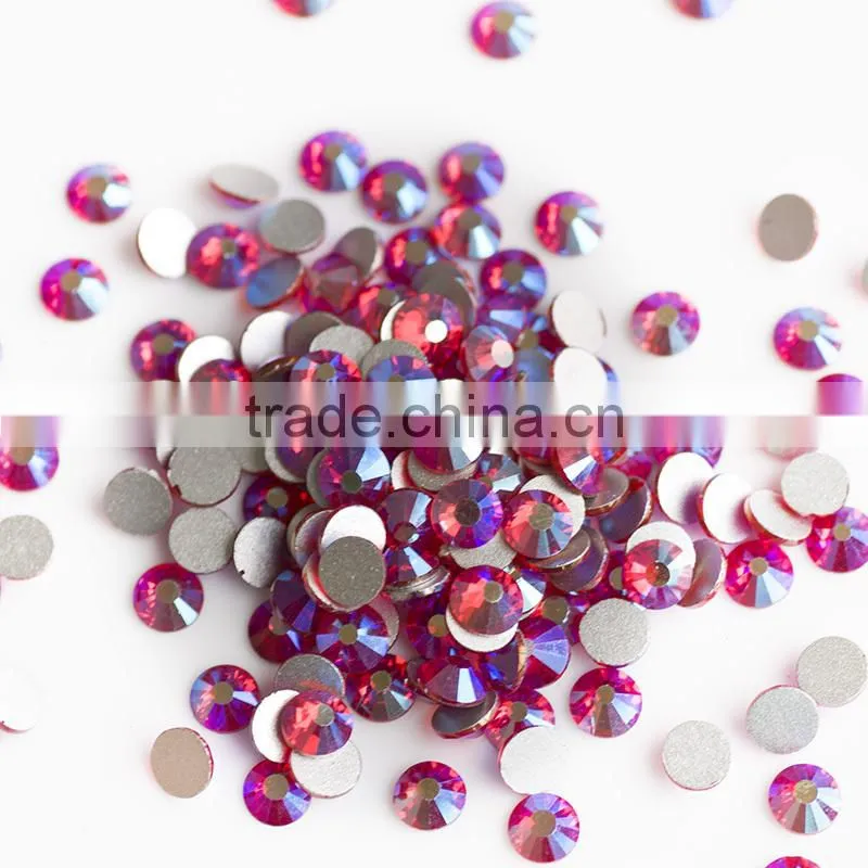 NHF 2058 ss20 crystalAB Chaton flat back glass rhinestones beads