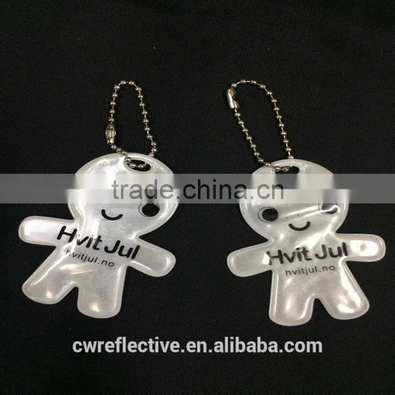promotion small gift custom glow in the dark and reflective pvc keychain